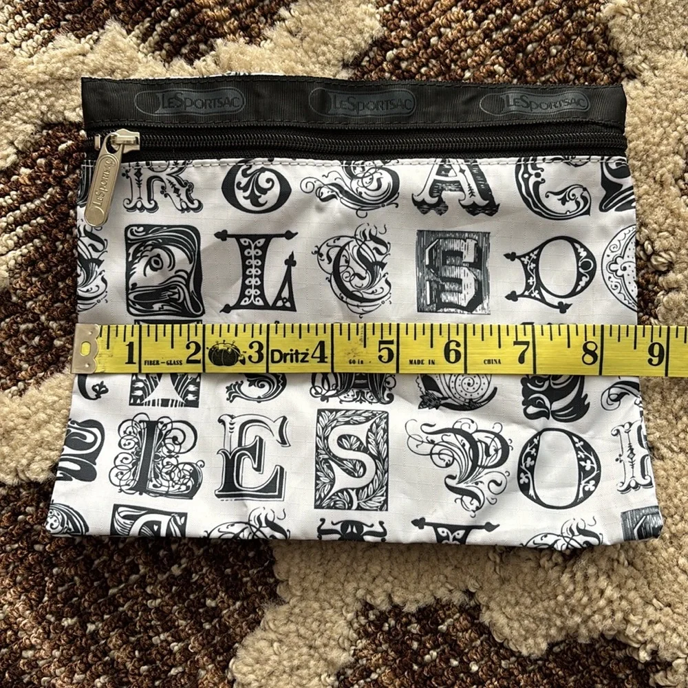LeSportsac Black and White Alphabet Pouch